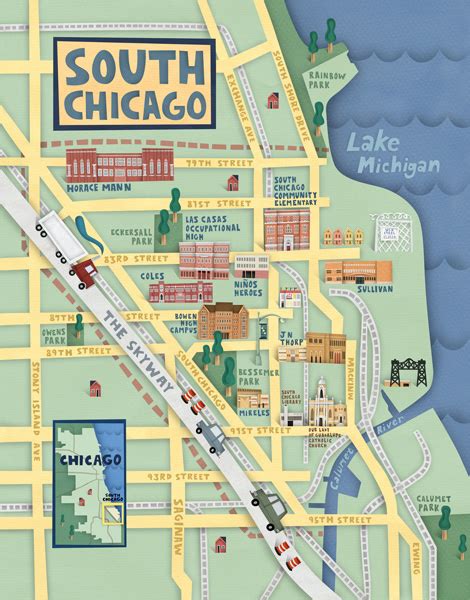 chicago south side|south chicago map.